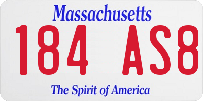 MA license plate 184AS8