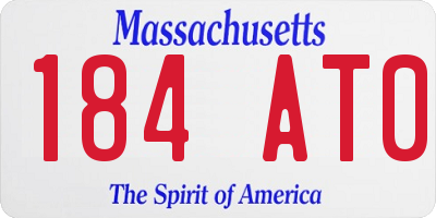 MA license plate 184AT0