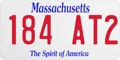 MA license plate 184AT2