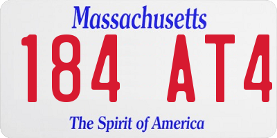 MA license plate 184AT4