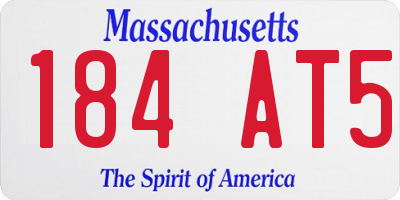 MA license plate 184AT5