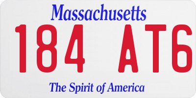 MA license plate 184AT6