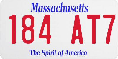 MA license plate 184AT7