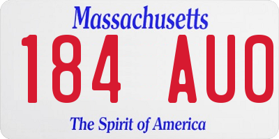 MA license plate 184AU0