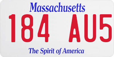 MA license plate 184AU5