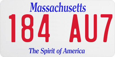 MA license plate 184AU7