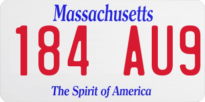 MA license plate 184AU9