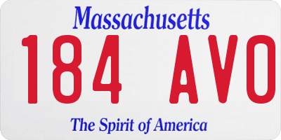 MA license plate 184AV0
