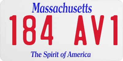 MA license plate 184AV1