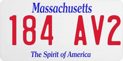 MA license plate 184AV2