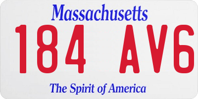 MA license plate 184AV6