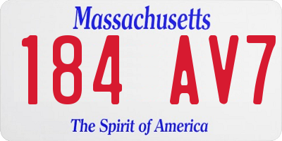 MA license plate 184AV7
