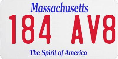 MA license plate 184AV8