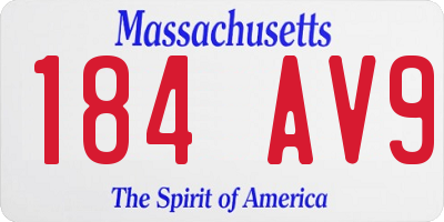 MA license plate 184AV9