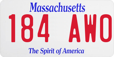 MA license plate 184AW0