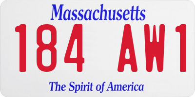 MA license plate 184AW1