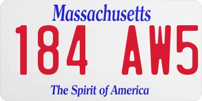 MA license plate 184AW5