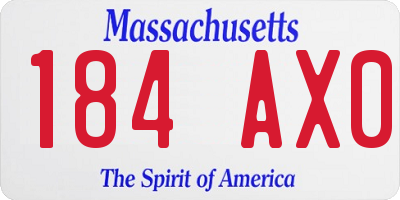 MA license plate 184AX0