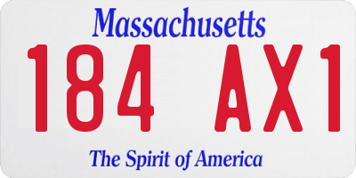MA license plate 184AX1