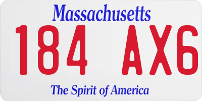 MA license plate 184AX6