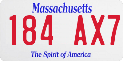 MA license plate 184AX7