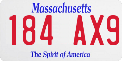 MA license plate 184AX9