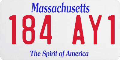 MA license plate 184AY1