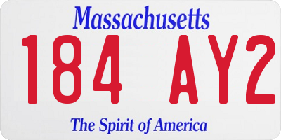 MA license plate 184AY2