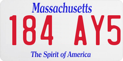 MA license plate 184AY5