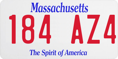 MA license plate 184AZ4