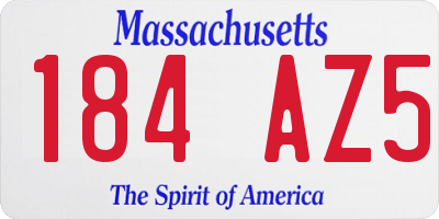 MA license plate 184AZ5