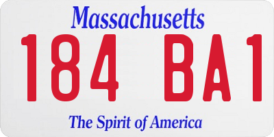 MA license plate 184BA1