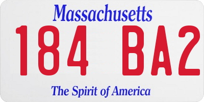 MA license plate 184BA2