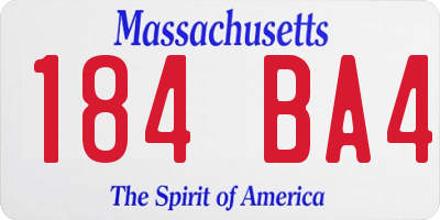 MA license plate 184BA4