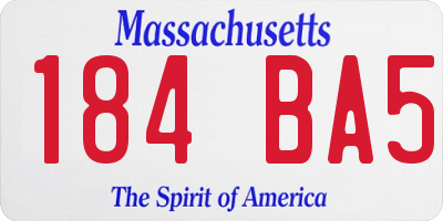 MA license plate 184BA5