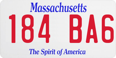 MA license plate 184BA6