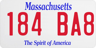 MA license plate 184BA8
