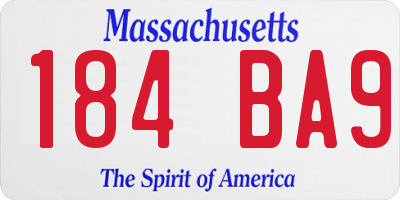 MA license plate 184BA9