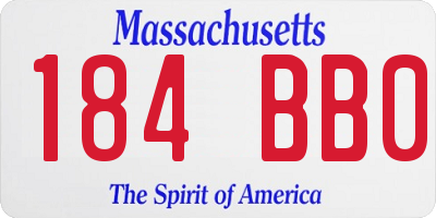 MA license plate 184BB0
