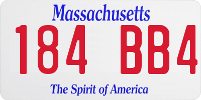 MA license plate 184BB4