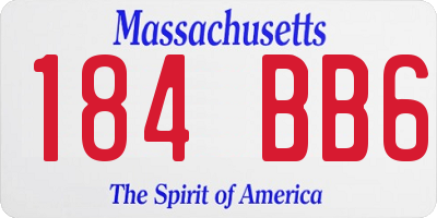 MA license plate 184BB6
