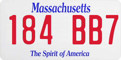 MA license plate 184BB7