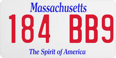 MA license plate 184BB9