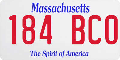 MA license plate 184BC0