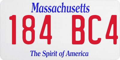 MA license plate 184BC4