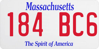 MA license plate 184BC6