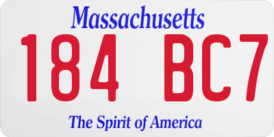 MA license plate 184BC7