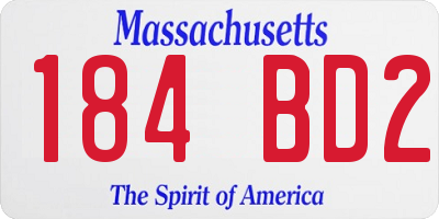 MA license plate 184BD2