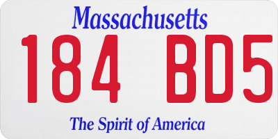 MA license plate 184BD5