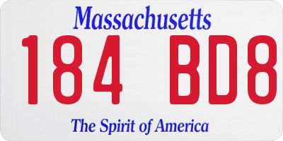MA license plate 184BD8